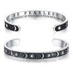 TONY & SANDY Inspirational Bracelets for Women Stocking Stuffers Adults Gifts for College High Middle Graduation Her Female Be Fearless Pursuit of What Sets Sun Moon Motivational Jewelry