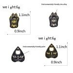 2 Pcs/Set Gothic Black Cat Pet Paw Brooch Enamel Witch Magic Cat Mystical Footprints Triple Moon Star Goddess Brooches Pin Sets Badges for Women Jewelry (Silver)