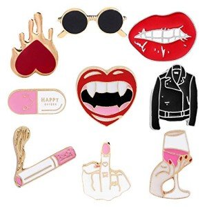 Enamel Pin Set Witchy Jewelry for Women Punk Cute Brooches for Party Vampire Skull Witch for Costume Decoration Enamel Pins Pins for Backpacks