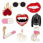 Enamel Pin Set Witchy Jewelry for Women Punk Cute Brooches for Party Vampire Skull Witch for Costume Decoration Enamel Pins Pins for Backpacks