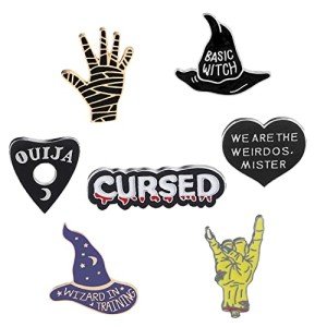 Enamel Pin Set Witchy Jewelry for Women Punk Cute Brooches for Party Vampire Skull Witch for Costume Decoration Enamel Pins Pins for Backpacks