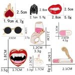 Enamel Pin Set Witchy Jewelry for Women Punk Cute Brooches for Party Vampire Skull Witch for Costume Decoration Enamel Pins Pins for Backpacks