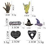 Enamel Pin Set Witchy Jewelry for Women Punk Cute Brooches for Party Vampire Skull Witch for Costume Decoration Enamel Pins Pins for Backpacks