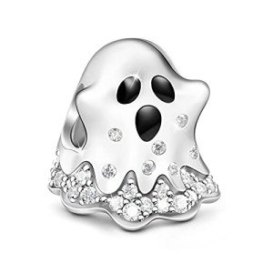 Gnoce Halloween Ghost Charms for Bracelet 925 Sterling Silver Horror Christmas Bead Charms For Women Jewelry Gift Fit Necklace