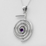 Moonlight Mysteries Cho Ku Rei Pendant Reiki Necklace Symbol 20" - Sterling Silver Amethyst Healing Jewelry for Men and Women