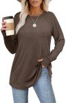 XIEERDUO Tops for Women Casual Fall Thumb Hole Shirts Women Womens Winter Clothes Coffee L