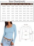 Trendy Queen Womens Long Sleeve Shirts Crop Tops Basic Tight Slim Fit Y2K T Shirts Winter Clothes 2024 Coffee Grey M