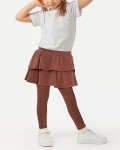 Auranso Girls Leggings with Skirt Kids Clothes Ruffle Tutu Pants Coffee 13-14 Years