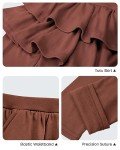 Auranso Girls Leggings with Skirt Kids Clothes Ruffle Tutu Pants Coffee 13-14 Years