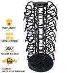 K Cups Holder,K Cup Carousel, Coffee Pods Storage Organizer Stand,Comes All in One Piece,No Assembly Required,1 Count,Black (Capacity of 40 Pods, Black)