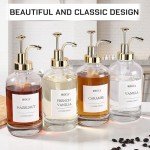 MHDCLY Coffee Bar Accessories, Coffee Syrup Dispenser - 4pack,16.9oz Syrup Dispenser with Labels,Syrup Pump Dispenser for Coffee Bar(Gold pump)