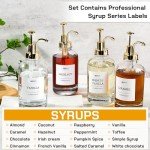 MHDCLY Coffee Bar Accessories, Coffee Syrup Dispenser - 4pack,16.9oz Syrup Dispenser with Labels,Syrup Pump Dispenser for Coffee Bar(Gold pump)