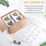 MHDCLY Coffee Bar Accessories, Coffee Syrup Dispenser - 4pack,16.9oz Syrup Dispenser with Labels,Syrup Pump Dispenser for Coffee Bar(Gold pump)