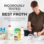 Zulay Kitchen Powerful Milk Frother Wand - Mini Milk Frother Handheld Stainless Steel - Battery Operated Drink Mixer for Coffee, Lattes, Cappuccino, Matcha - Froth Mate Milk Frother Gift - Black