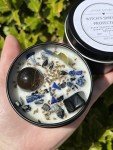 Witches' Herbal Protection Crystal Candle with Dragons Blood