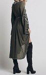 R.Vivimos Womens Cotton Embroidered High Low Long Dresses Small Army Green