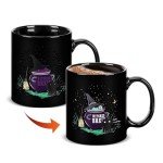 Cessfle Halloween Heat Changing Coffee Mugs, Witch Brew Cauldron Coffee Mug, Halloween Color Changing Mug 11 oz, Halloween Coffee Cup, Funny Gifts for Halloween