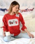 LUKYCILD Christmas Coffee Sweatshirt Women Merry Christmas Shirt Ice Cream Graphic Pullover Xmas Holiday Casual Novelty Tops