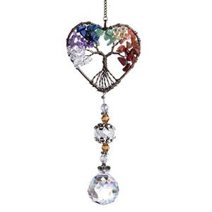 Heart-Shaped Tree of Life Crystal Prism Suncatcher