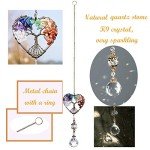 Heart-Shaped Tree of Life Crystal Prism Suncatcher