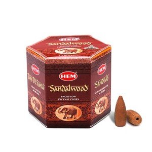Sandalwood Backflow Incense Cones for Positivity