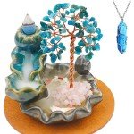 Enchanting Waterfall Incense Burner with Crystals & Sticks