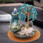 Enchanting Waterfall Incense Burner with Crystals & Sticks