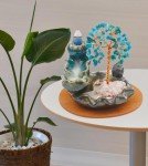 Enchanting Waterfall Incense Burner with Crystals & Sticks