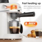 SOWTECH Espresso Machine with Milk Frother - White