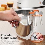 SOWTECH Espresso Machine with Milk Frother - White