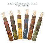 Jembrana Incense Sticks Mix 6 Scents (144 Sticks Total), 24 Sticks Each of Sandalwood, Amber, Maha Triloka, Gardenia, Padma & Raja Harum, Sold by Bali Soap