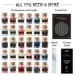 30 Healing Crystals in Jars for Witchcraft