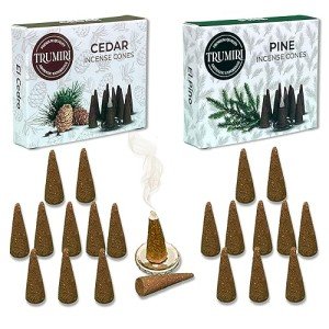 Cedar and Pine Scented Incense Cone Set