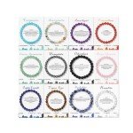 CASDAN 12Pcs Crystal Bracelets for Women Men 8mm Round Stone Beaded Bracelet Semi-Precious Gemstones Bracelet Energy stone Stretch Bracelet Jewelry Gifts