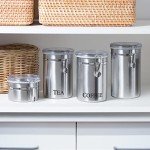 Airtight Stainless Steel Coffee Canister for Storage