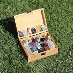 30 PCS Crystals and Stones Set, Natural Raw Healing Crystals and Tumbled Chakra Stones, Premium Protection Crystals Gift Kit Display in Wooden Box with Info Guide
