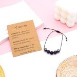 yfstyle Crystal Healing Stones Bracelets Healing Spiritual Crystal Bracelets for Women Men Amethyst Anxiety Bracelets Empath Protection Bracelet Natural Gemstones Bracelets Jewelry Gifts-Empathy