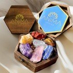 Chakra Stones Set in Wooden Box for Healing