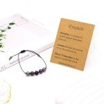 yfstyle Crystal Healing Stones Bracelets Healing Spiritual Crystal Bracelets for Women Men Amethyst Anxiety Bracelets Empath Protection Bracelet Natural Gemstones Bracelets Jewelry Gifts-Empathy