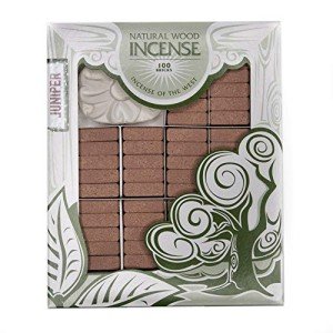 Juniper Wood Incense Bricks with Holder - 100 Count