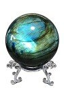 Labradorite Crystal Sphere with Pedestal Display