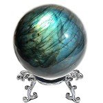 Labradorite Crystal Sphere with Pedestal Display