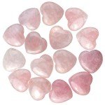 Rose Quartz Heart Worry Stones for Healing Energy