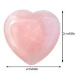 Rose Quartz Heart Worry Stones for Healing Energy