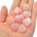 Rose Quartz Heart Worry Stones for Healing Energy