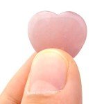 Rose Quartz Heart Worry Stones for Healing Energy