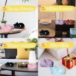 Charming Sleeping Cat Statue with Opal Moonstones