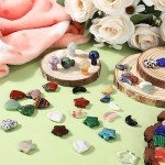 60 Pieces Crystal Mushroom Sculpture Heart Shaped Crystals Moon Crystal Star Crystal Stones Bulks Worry Stones Assorted Hand Making Palm Thumb Gemstones for Witchcraft Meditation Reiki (Classic Style)
