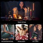 SHYSHINY Witchcraft Supplies Kit, 145Pack Wiccan Supplies and Tools Witchy Gifts for Beginners, Dried Herbs, Crystals, Candles, Green Witch Altar Starter Spell