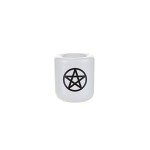 Ceramic Black Pentacle Candle Holders - 5 Pack